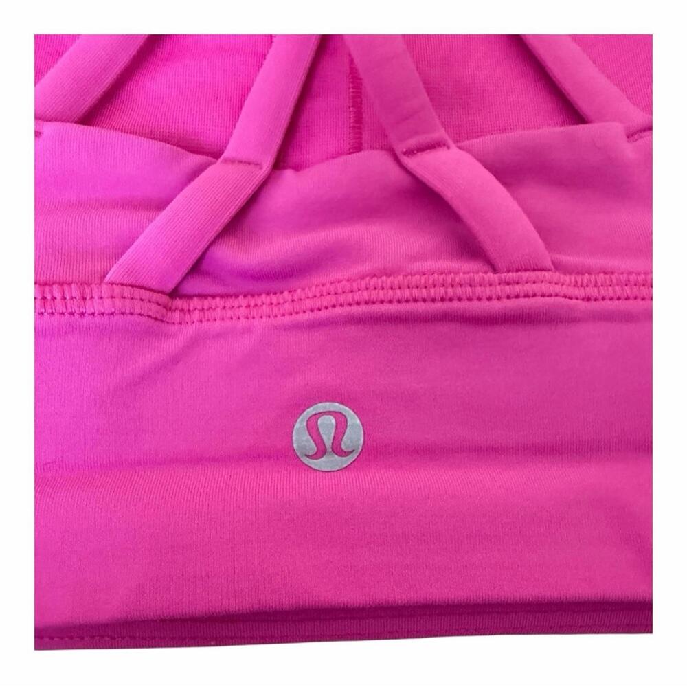 LULULEMON Energy Longline Bra Archive Color Raspberry Glow Size 8 LW2AVOS - Picture 3 of 5